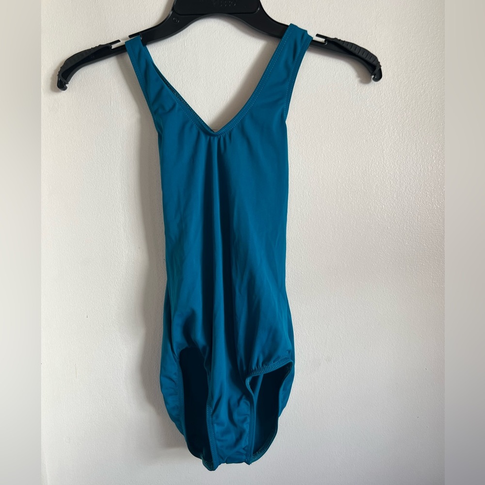 Medium, Blue, Leotard, crossing straps in the back, worn a few times, ballet